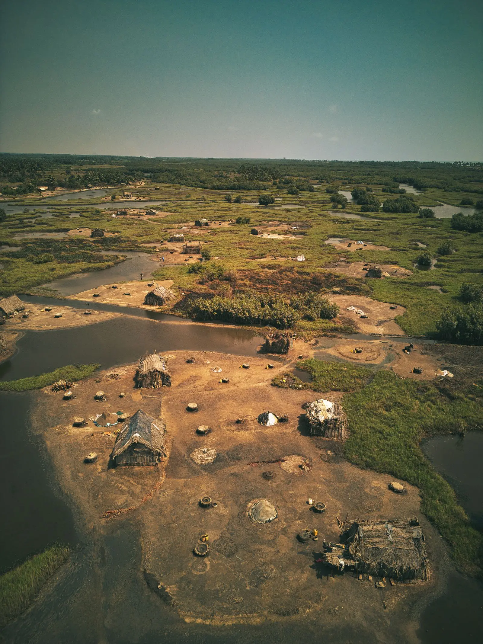 Traditional huts in Ouidah, Benin